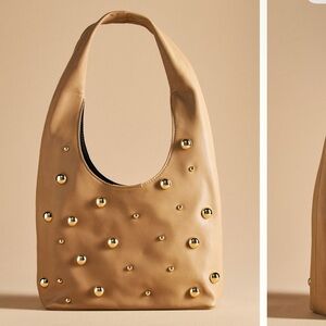 B-Low the Belt Tan Shoulder Bag with Gold Studs (Sold out everywhere)